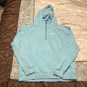 Nike Light Blue Hoodie Quarter Zip